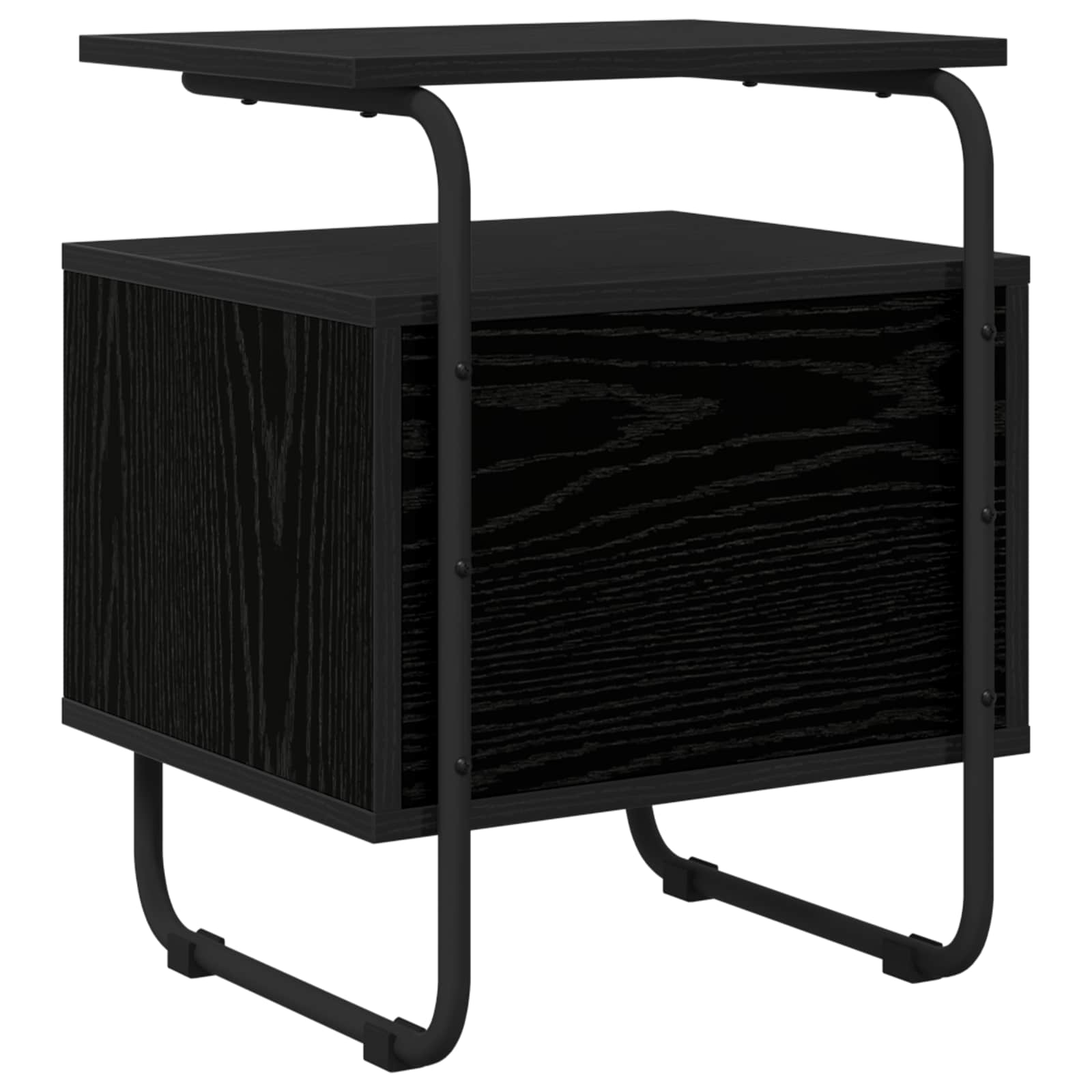 vidaXL Bedside Cabinet Black Oak 40 x 36.5 x 50 cm Engineered Wood 6