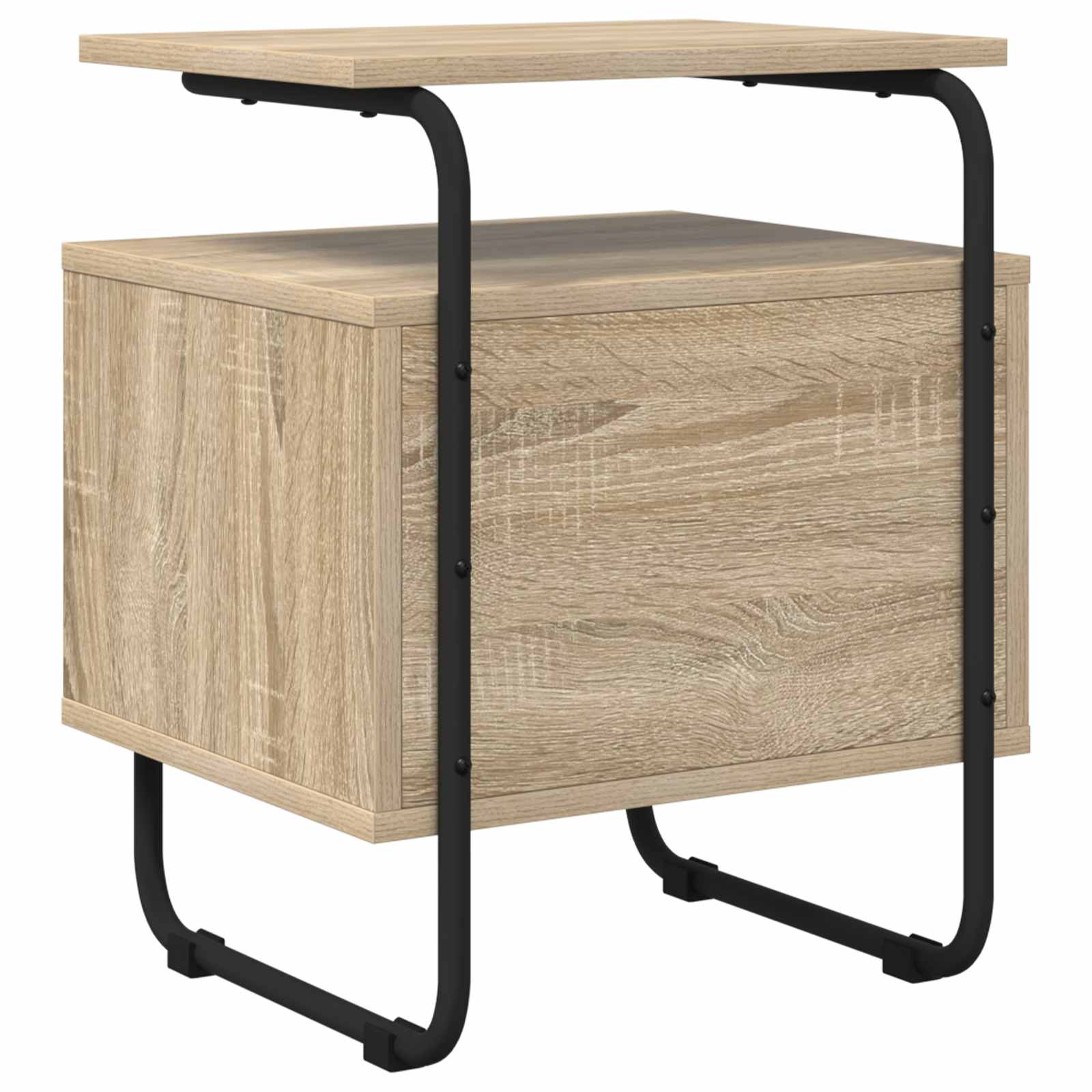 vidaXL Bedside Cabinet Sonoma Oak 40 x 36.5 x 50 cm Engineered Wood 6