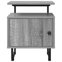 vidaXL Bedside Cabinet Grey Sonoma 40 x 36.5 x 50 cm Engineered Wood 4