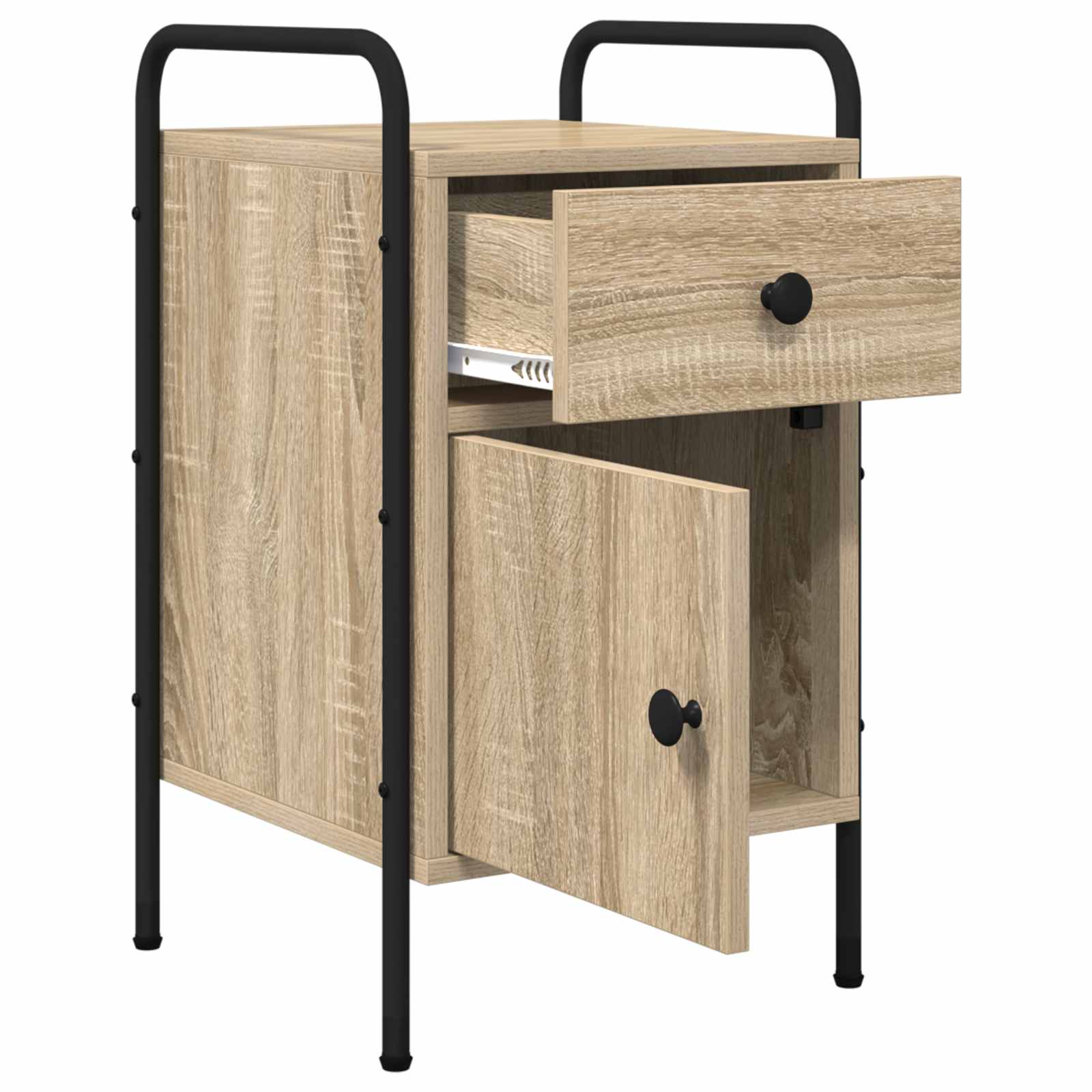 vidaXL Bedside Cabinet Sonoma Oak 35 x 36.5 x 61 cm Engineered Wood 3