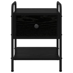vidaXL Bedside Cabinet 2 pcs Black Oak 35 x 36.5 x 47 cm 6