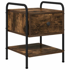 vidaXL Bedside Cabinet Smoked Oak 35 x 36.5 x 47 cm Engineered Wood 2