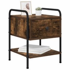 vidaXL Bedside Cabinet Smoked Oak 35 x 36.5 x 47 cm Engineered Wood 3