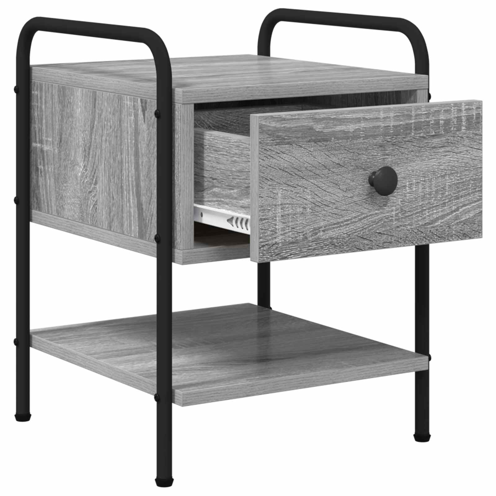 vidaXL Bedside Cabinet Grey Sonoma 35 x 36.5 x 47 cm Engineered Wood 4