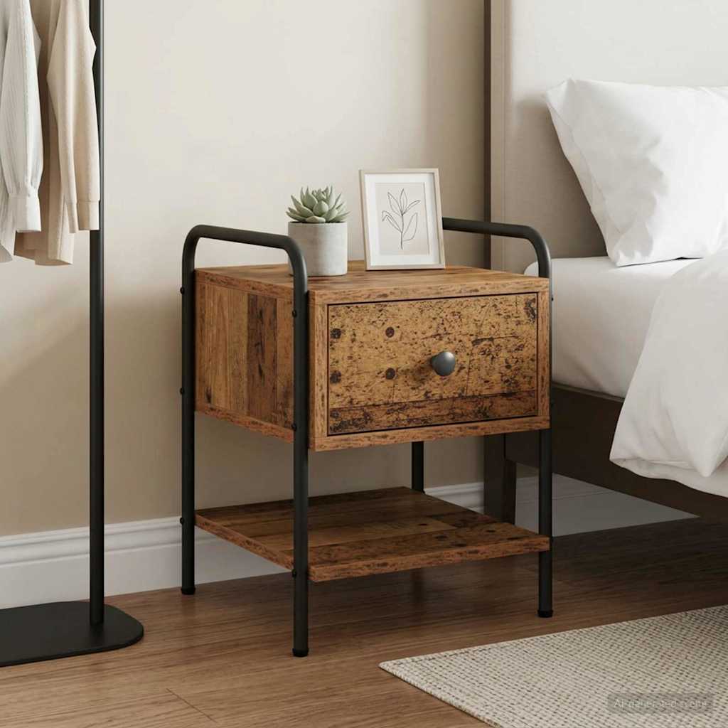 vidaXL Bedside Cabinet Old Wood 35 x 36.5 x 47 cm Engineered Wood 1