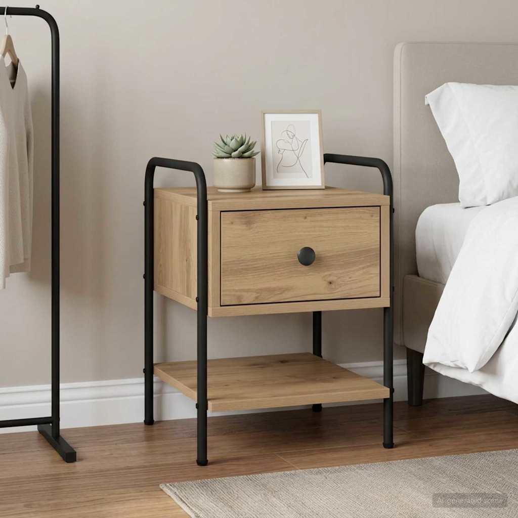 vidaXL Bedside Cabinet Artisan Oak 35 x 36.5 x 47 cm Engineered Wood 1