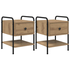 vidaXL Bedside Cabinet 2 pcs Artisan Oak 35 x 36.5 x 47 cm 2