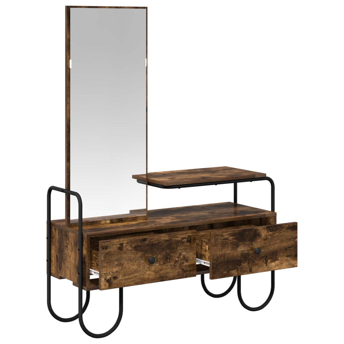 vidaXL Dressing Table Smoked Oak 100 x 36.5 x 136 cm Engineered Wood 4