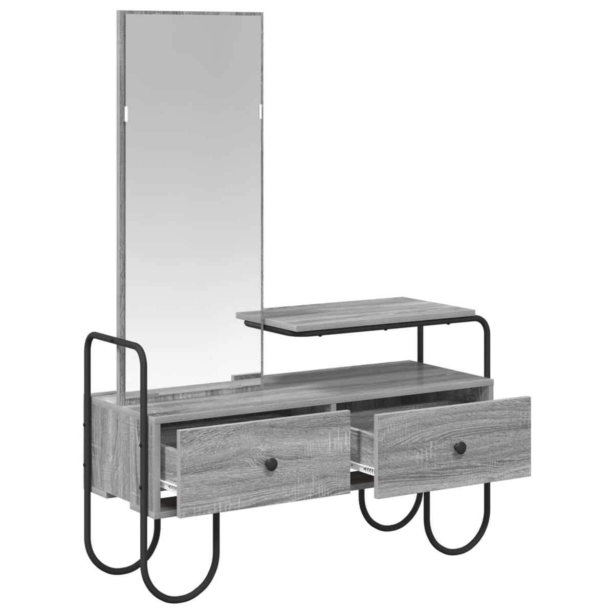 vidaXL Dressing Table Grey Sonoma 100 x 36.5 x 136 cm Engineered Wood 4