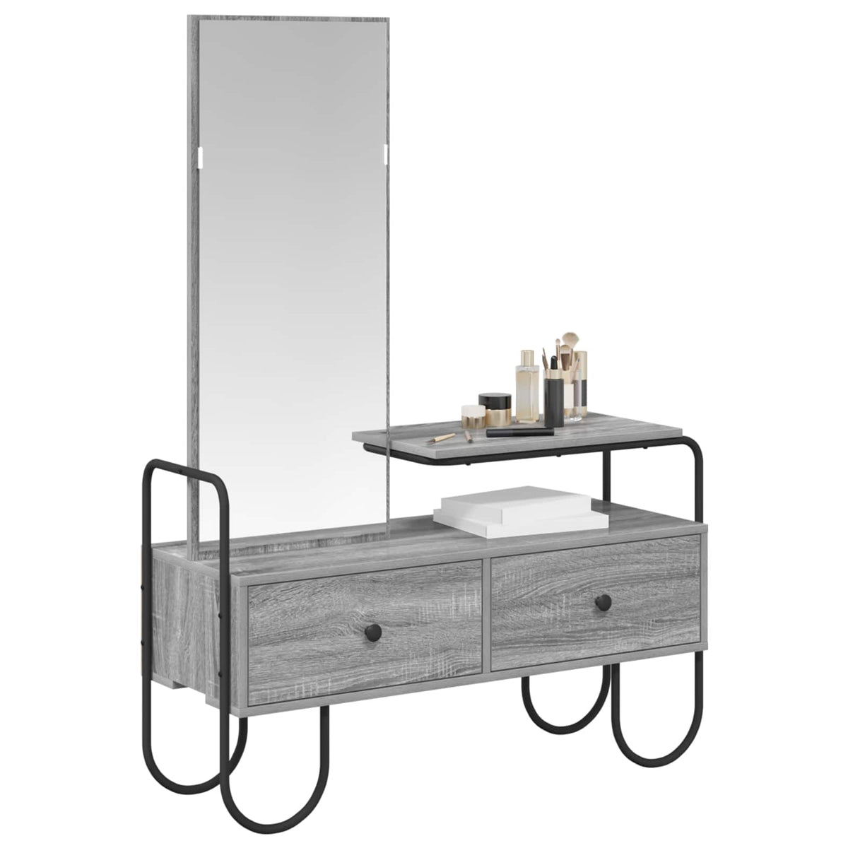 vidaXL Dressing Table Grey Sonoma 100 x 36.5 x 136 cm Engineered Wood 3