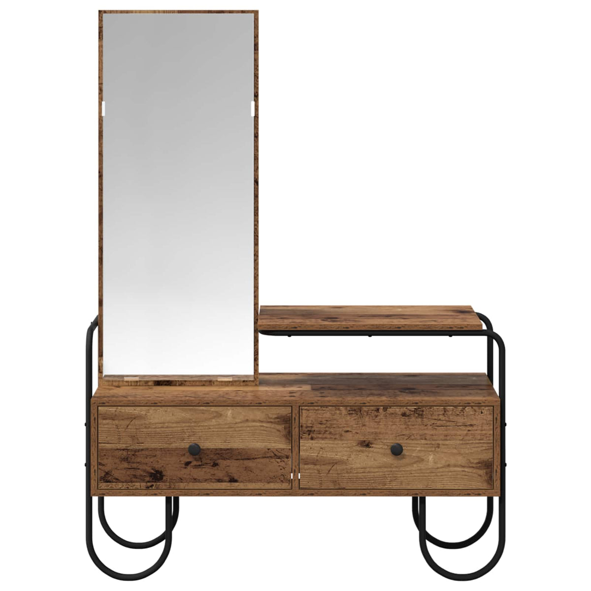 vidaXL Dressing Table Old Wood 100 x 36.5 x 136 cm Engineered Wood 5