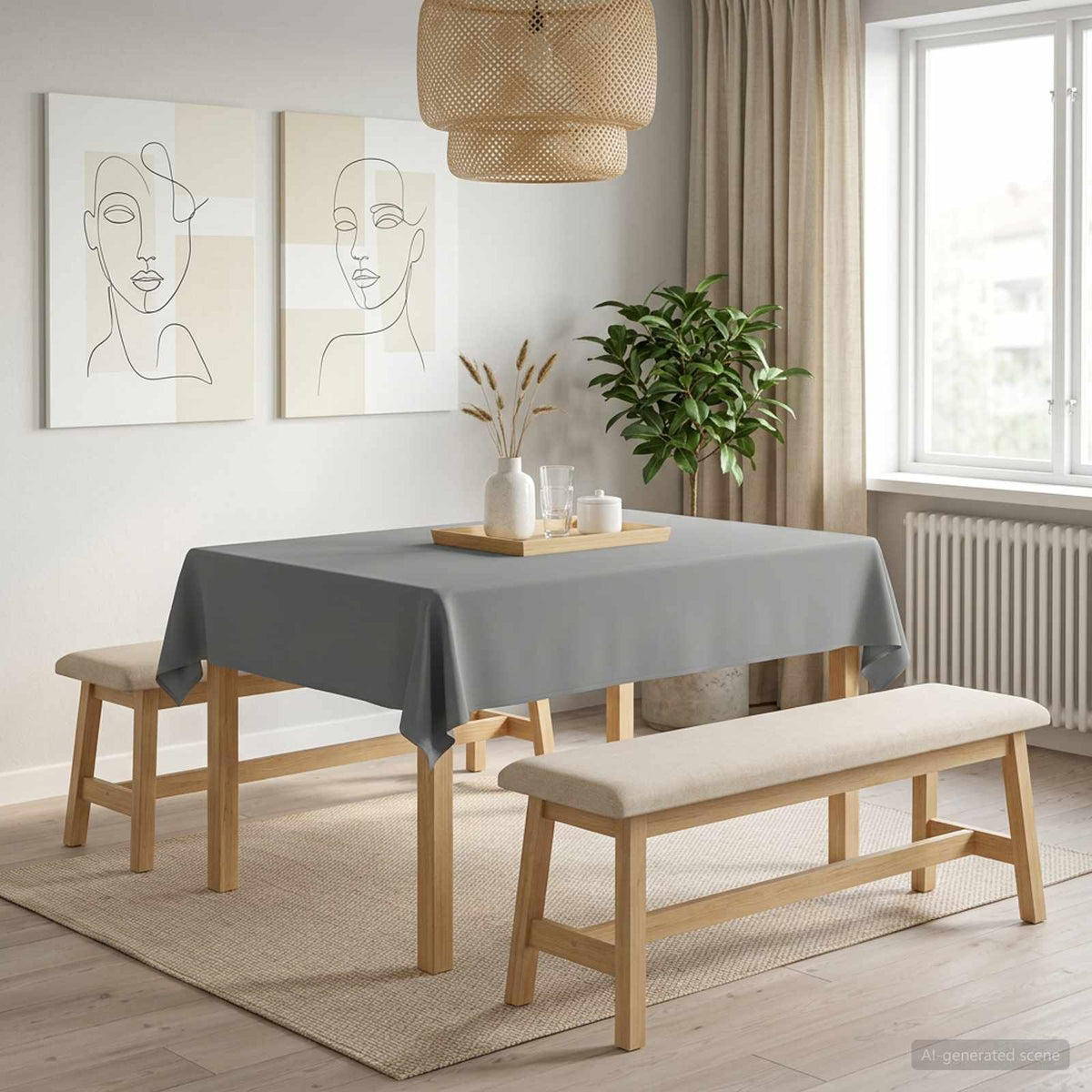 Table Cloth Polyester Rectangular 5 pcs Light Grey 110 x 140 cm