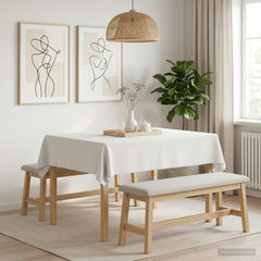 Table Cloth Polyester Rectangular 5 White 110 x 140 cm