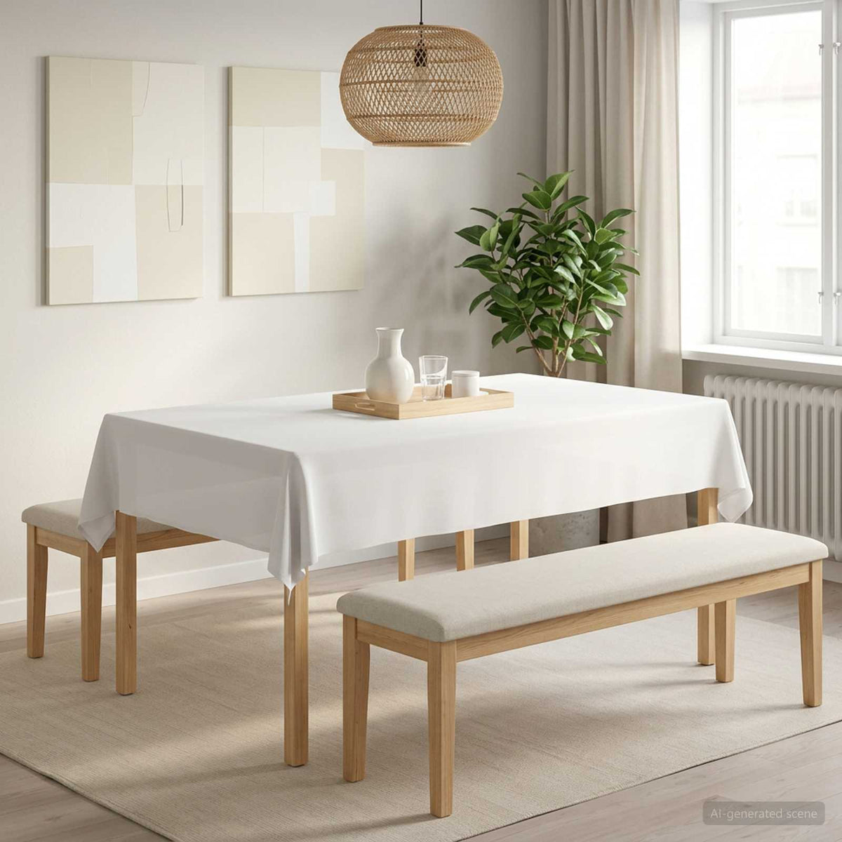vidaXL Table Cloth Polyester Rectangular 5 pcs White