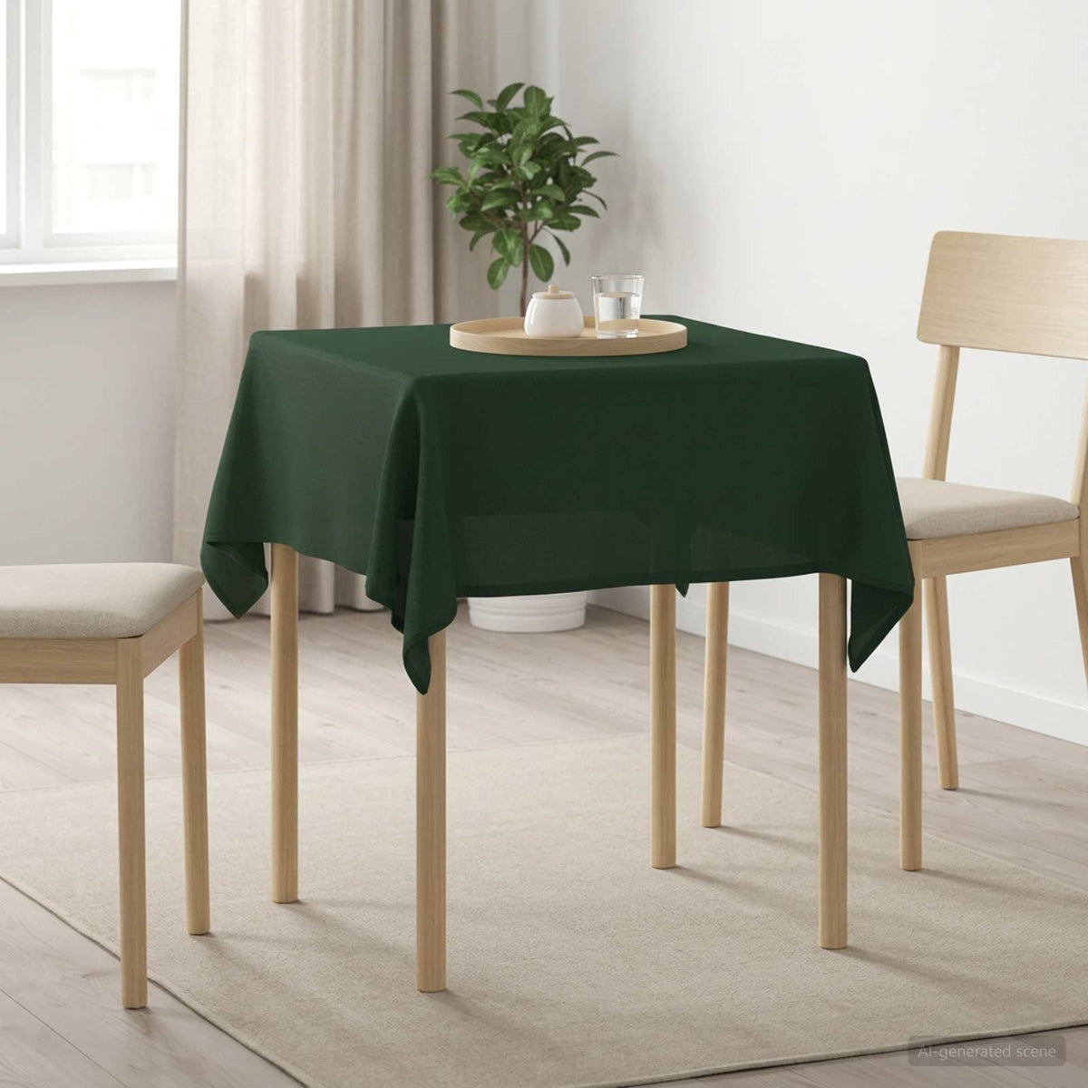 Table Cloth Rectangular 5 pcs Dark Green 110 x 110 cm