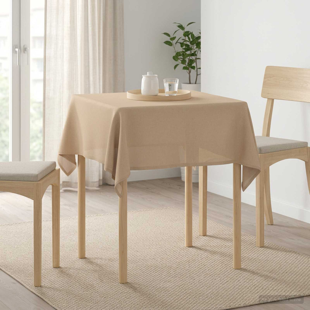 Table Cloth Rectangular 5 pcs Beige 110 x 110 cm