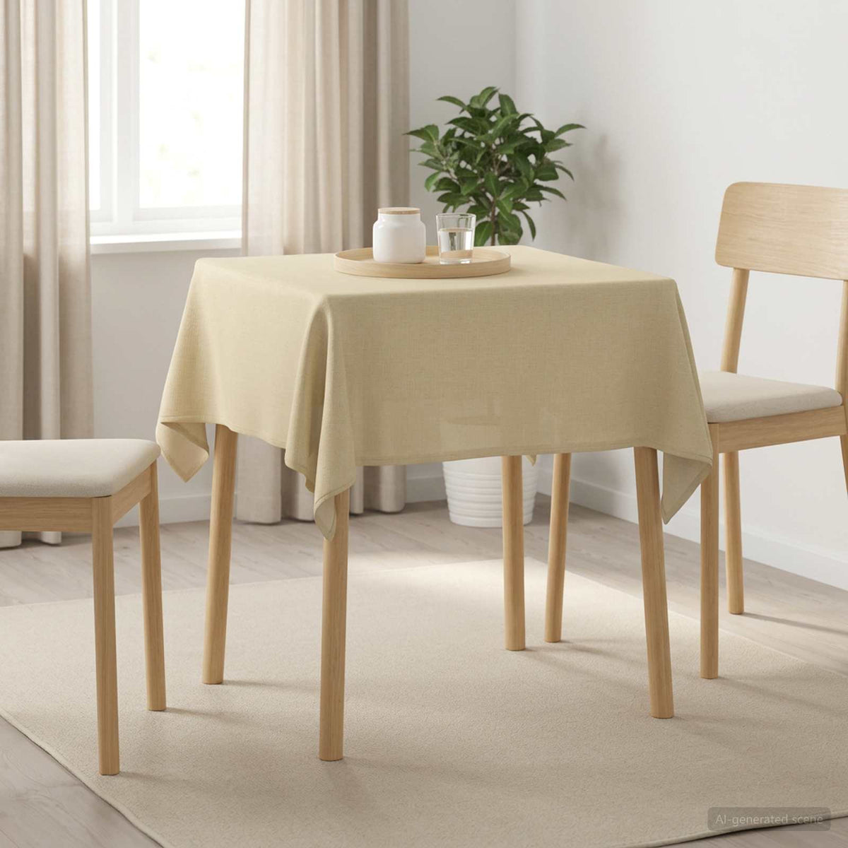Table Cloth Rectangular 5 pcs Cream White 110 x 110 cm