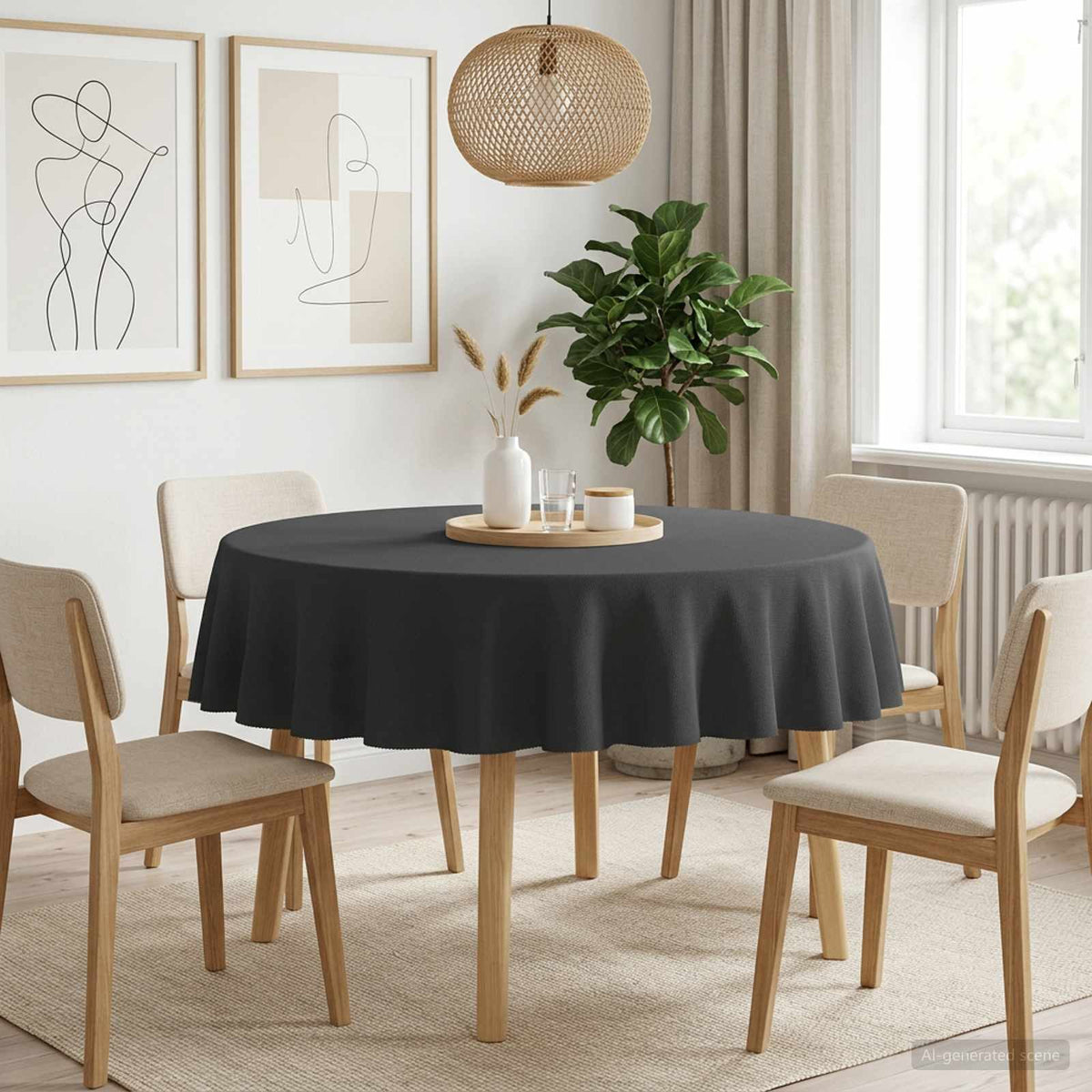 Table Cloth Rectangular 5 pcs Dark Grey Ø 180 cm