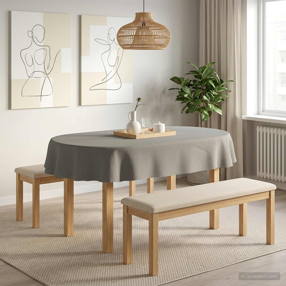 Table Cloth Rectangular 5 pcs Light Grey 130 x 220 cm