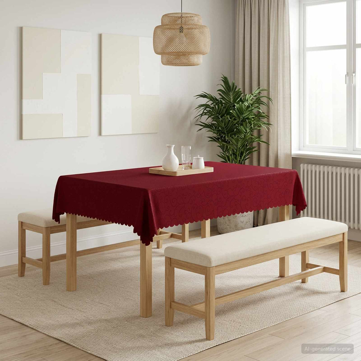 vidaXL Table Cloth 5 pcs Rectangular Wine Red 110 x 140 cm 1