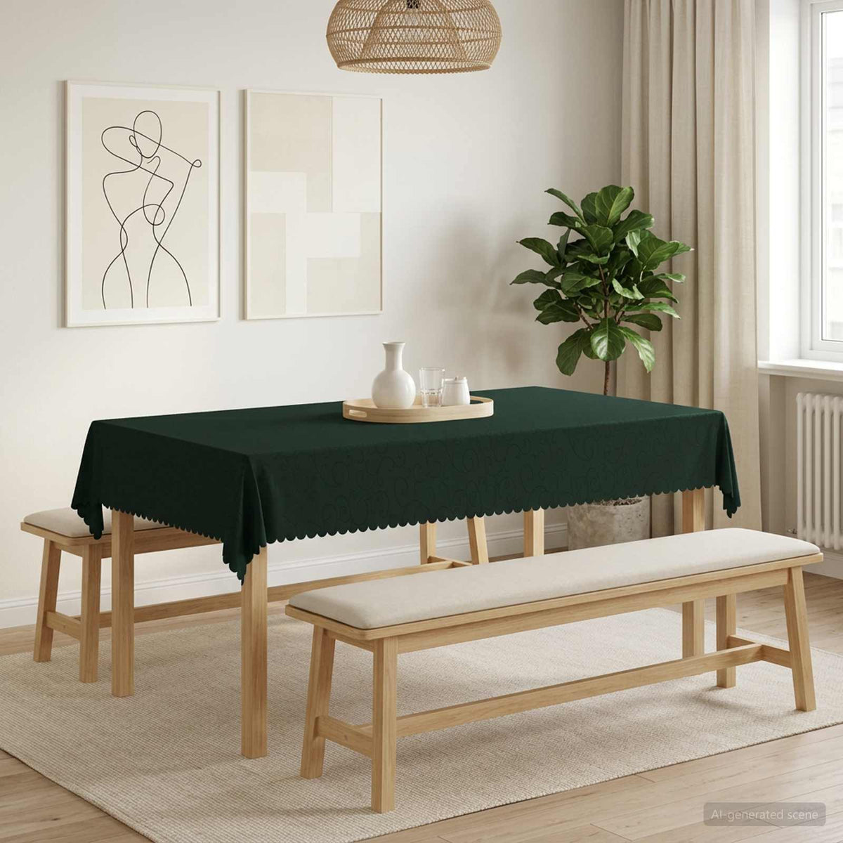 vidaXL Table Cloth Rectangular 5 pcs Dark Green