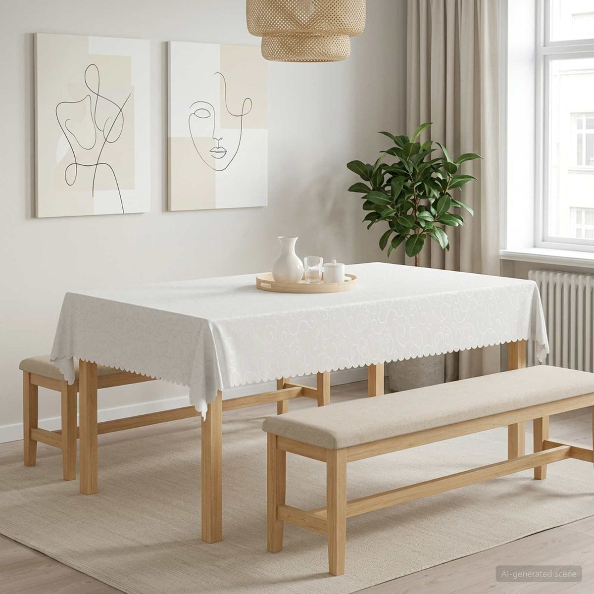 vidaXL Table Cloth Rectangular 5 pcs White