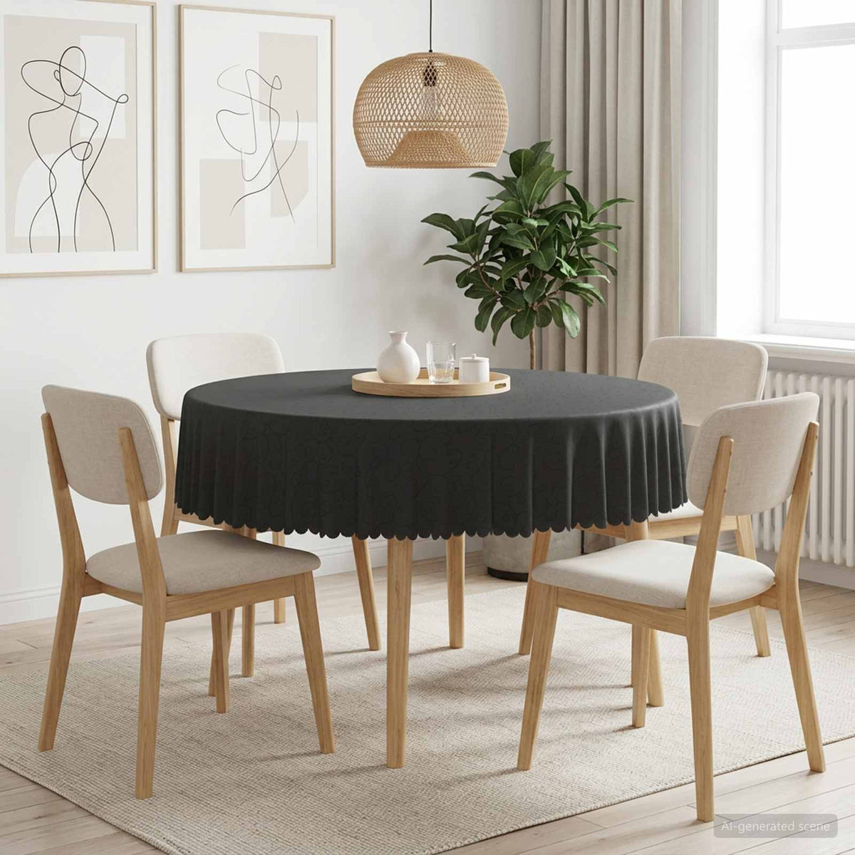 vidaXL Table Cloth 5 pcs Dark Grey Dia. 140 cm Round 1