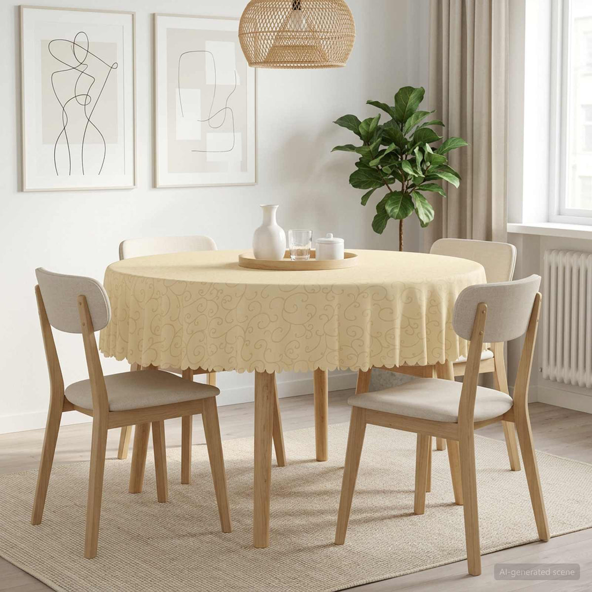 vidaXL Table Cloth Rectangular 5 pcs Cream White