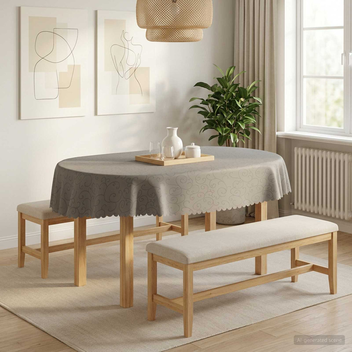 vidaXL Table Cloth Rectangular 5 pcs Light Grey