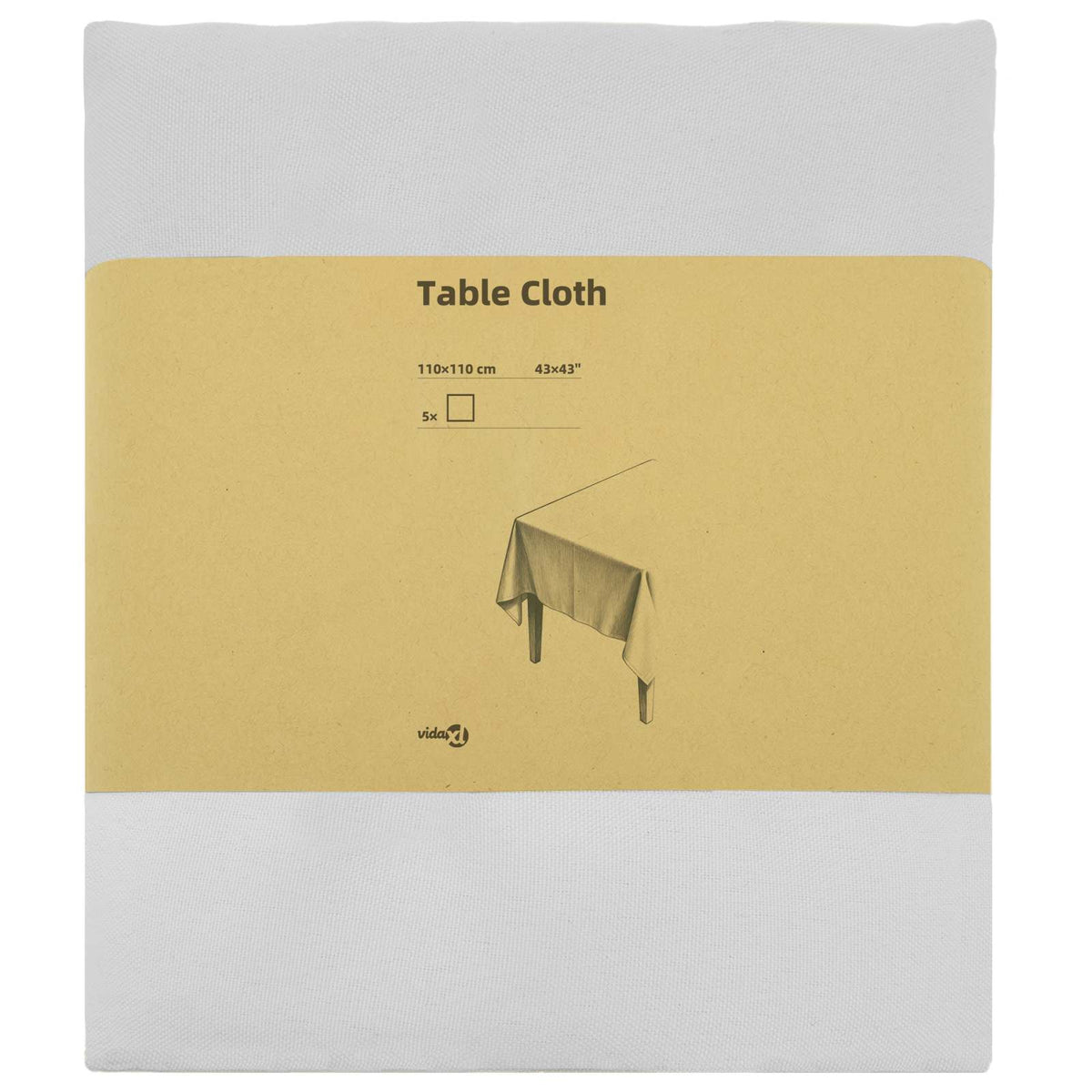 Table Cloth Polyester Rectangular 5 White 110 x 110 cm