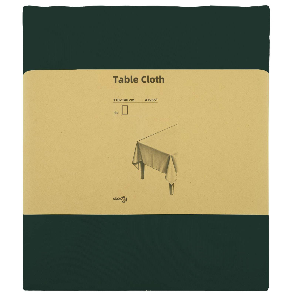 Table Cloth Polyester Rectangular 5 Dark green 110 x 140 cm