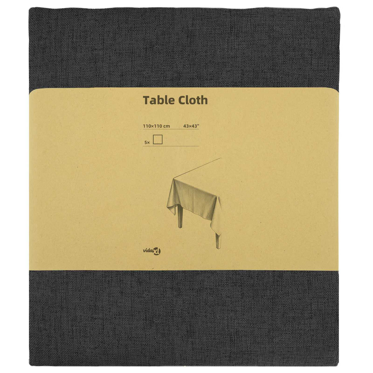 vidaXL Table Cloth 5 pcs Dark Grey 110 x 110 cm Square 3