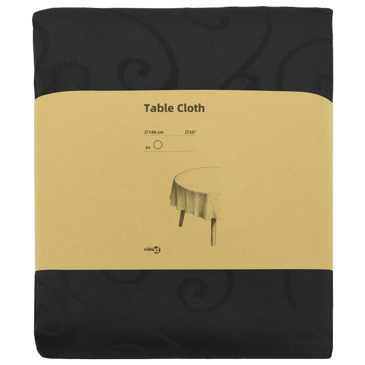 Table Cloth Rectangular 5 Dark grey Ø 140 cm