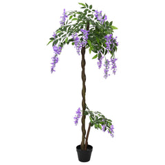 vidaXL Artificial Bean Flower Tree Purple 80 x 18 x 160 cm 3