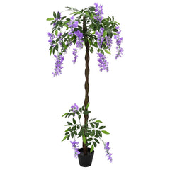 vidaXL Artificial Bean Flower Tree Purple 80 x 18 x 160 cm 2
