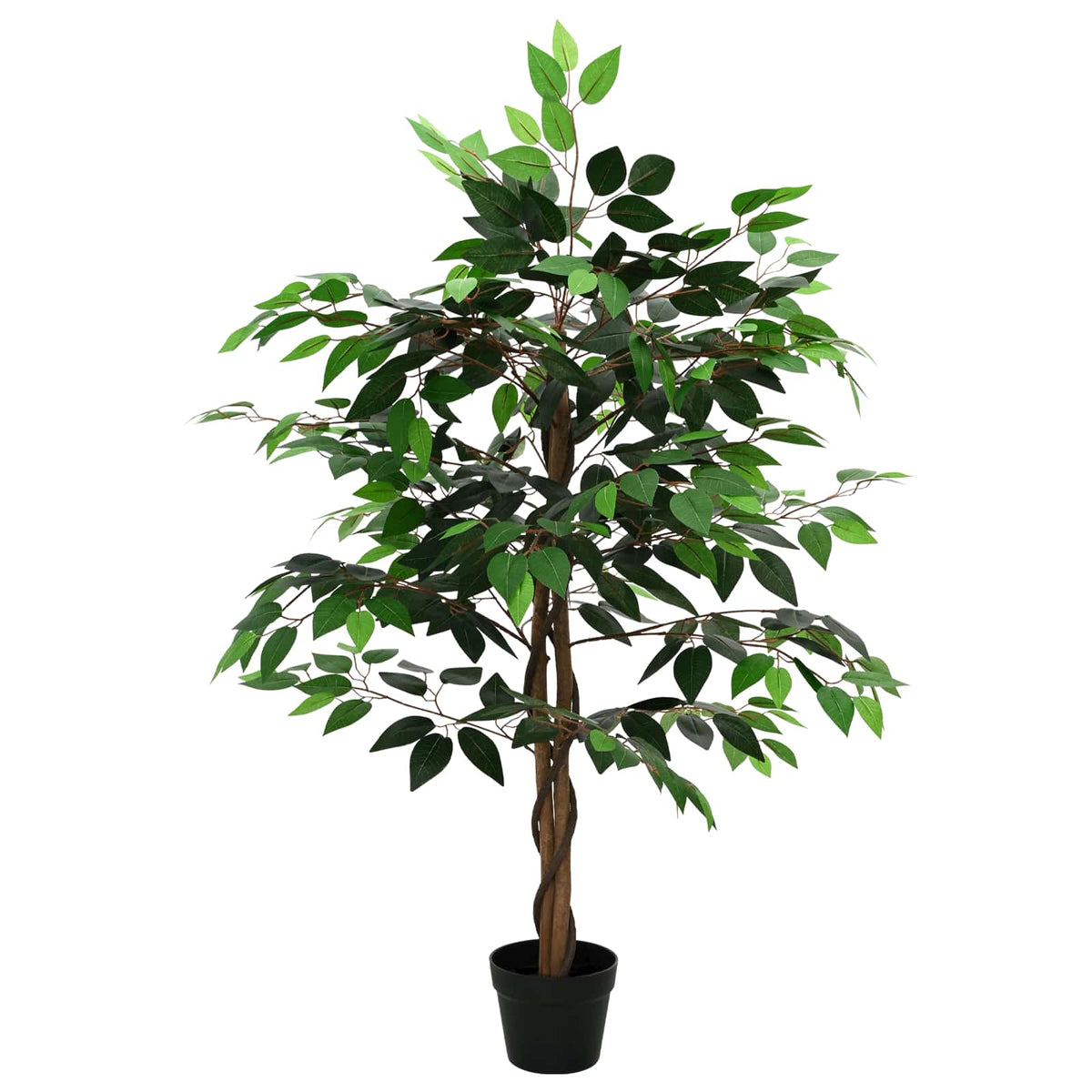 vidaXL Artificial Ficus Plant Green 90 x 16 x 110 cm Fabric and Wood 2