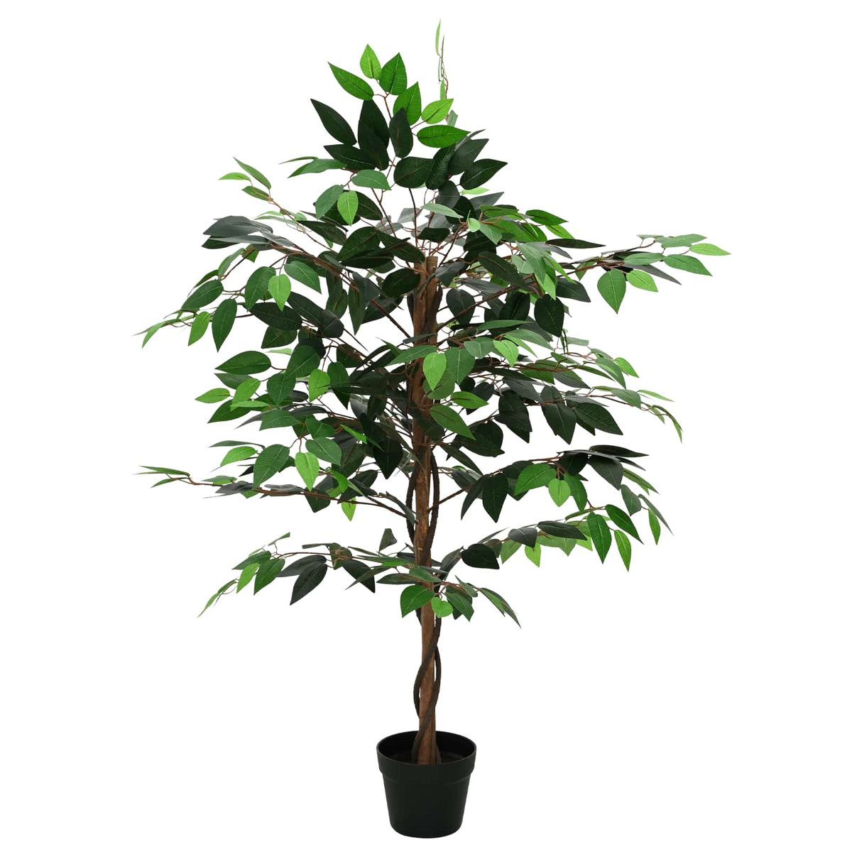 vidaXL Artificial Ficus Plant Green 90 x 16 x 110 cm Fabric and Wood 3