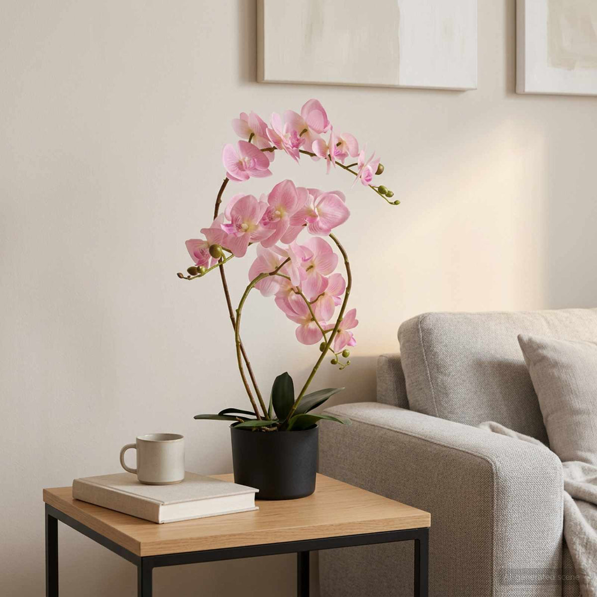 vidaXL Artificial Orchid Plant with Pot Pink 45 x 15 x 65 cm 1
