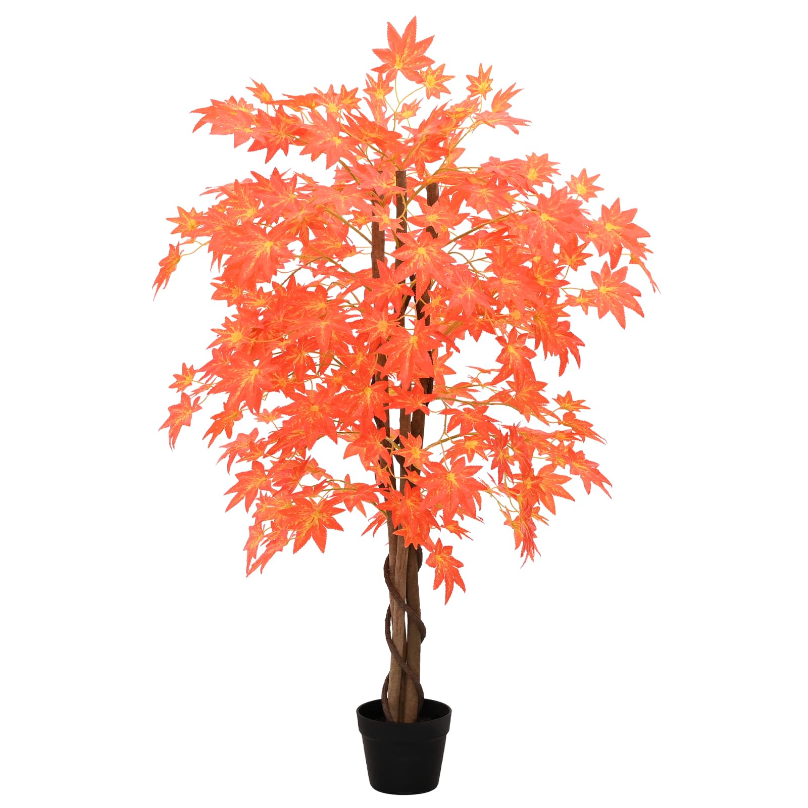 vidaXL Artificial Maple Tree Red 80 x 16 x 120 cm Fabric and Wood 2