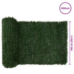 vidaXL Artificial Fence Dark Green 1 x 6 m PVC and Steel 6