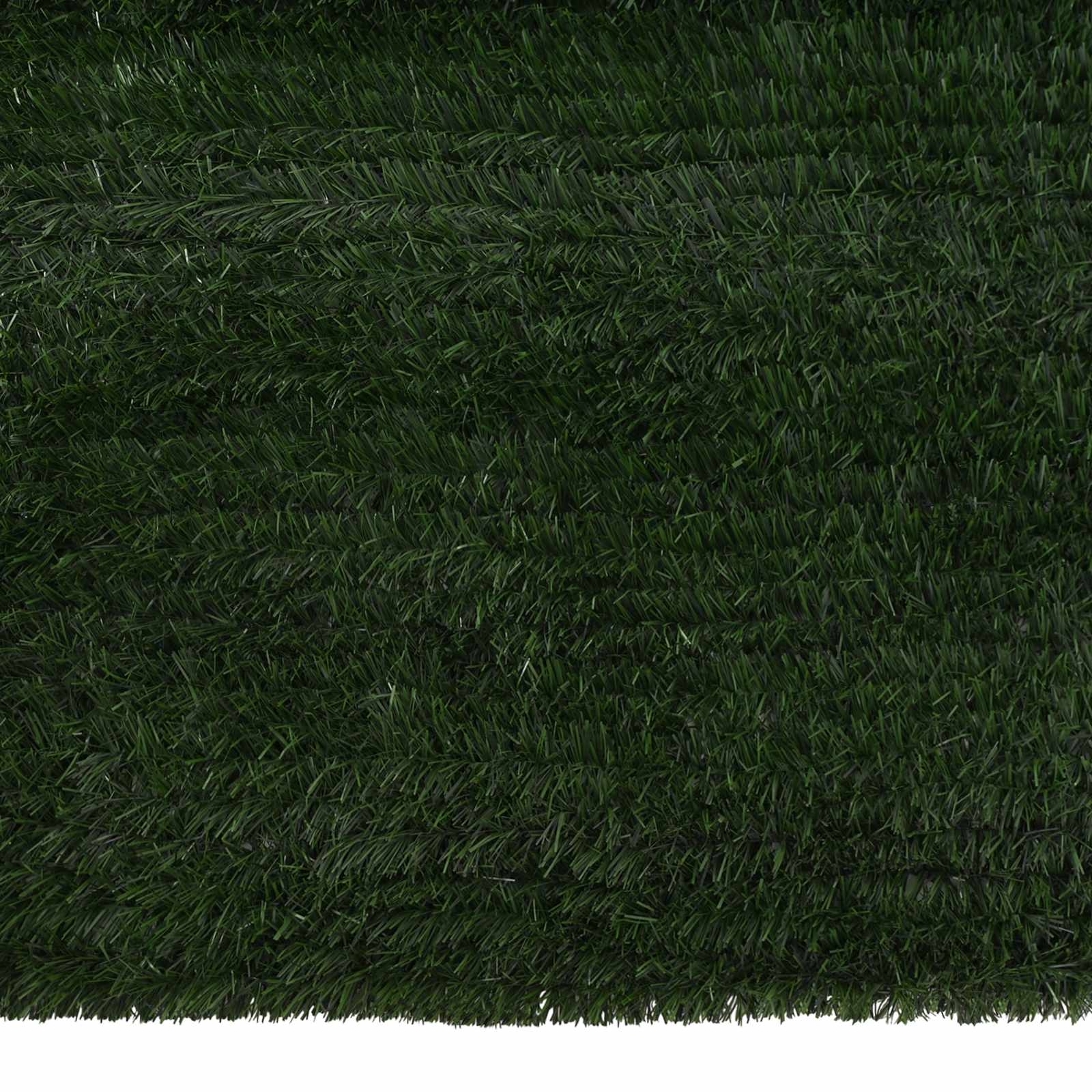 vidaXL Artificial Fence Dark Green 1.5 x 3 m PVC and Steel 4