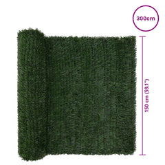 vidaXL Artificial Fence Dark Green 1.5 x 3 m PVC and Steel 6