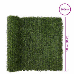 vidaXL Artificial Fence Light Green 1 x 6 m PVC and Steel 6