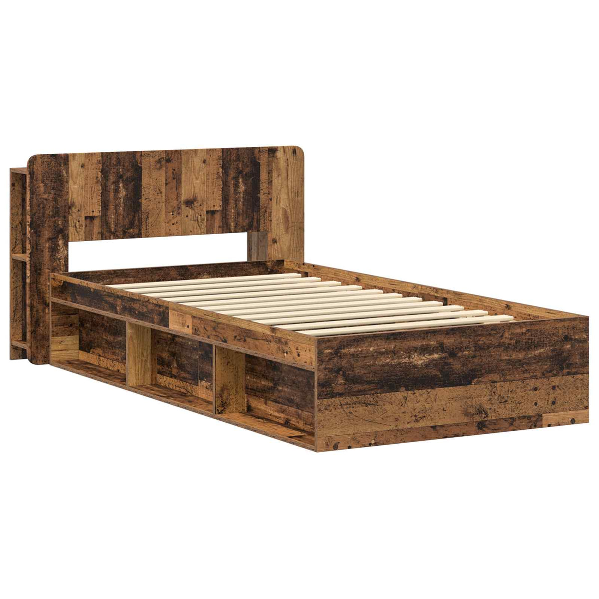 Bed Frame Storage Engineered Wood without Centre Shelf Old