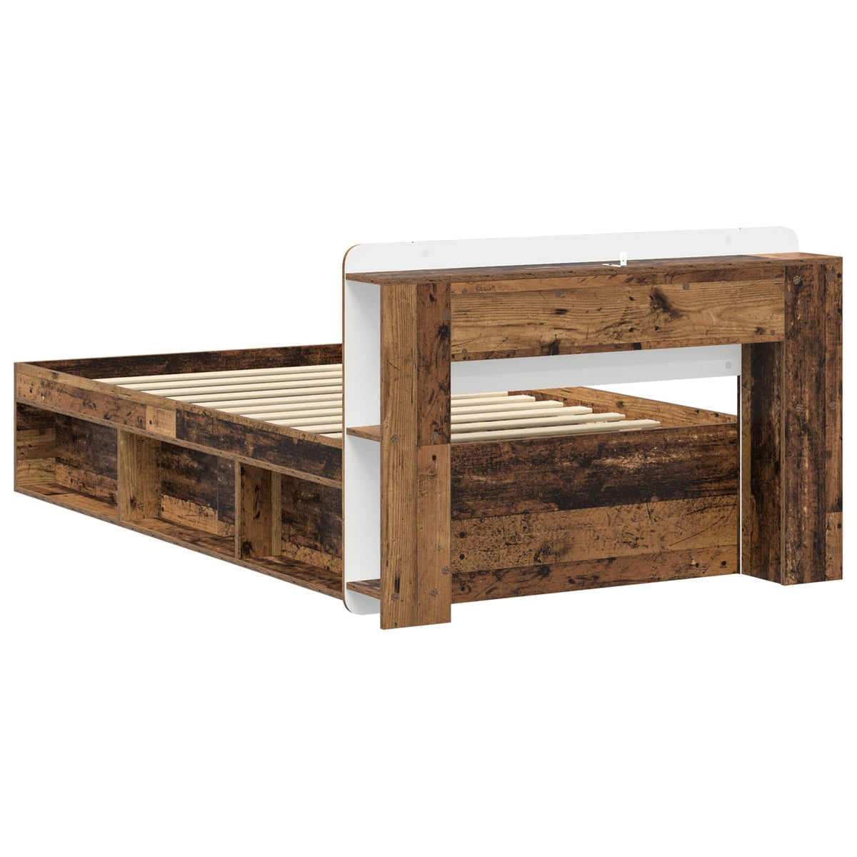 Bed Frame Storage Engineered Wood without Centre Shelf Old