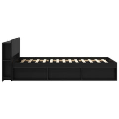vidaXL Bed Frame with Storage Black 90 x 200 cm Engineered Wood 4
