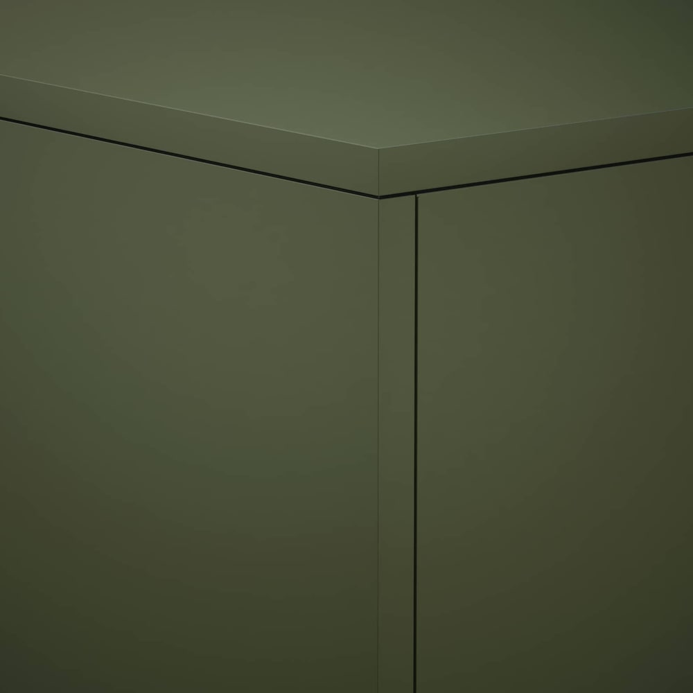 Plant Stand 2 pcs 30 x 30 x 40 cm Steel Olive Green 1x (30 x 30 x 40 cm)