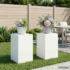 Plant Stand 30 x 30 x 40 cm Steel White 2x (40 x 40 x 60 cm)