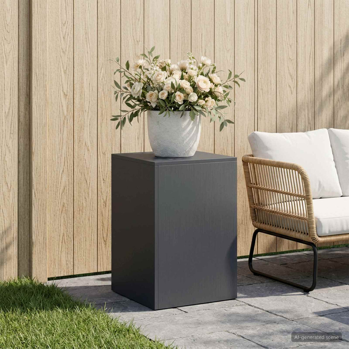 Plant Stand 2 pcs 24 x 24 x 35 cm Steel Anthracite 1x (40 x 40 x 60 cm)