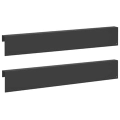 vidaXL Garden Cover Profile 2 pcs 100 x 5 x 15 cm Steel Black 2